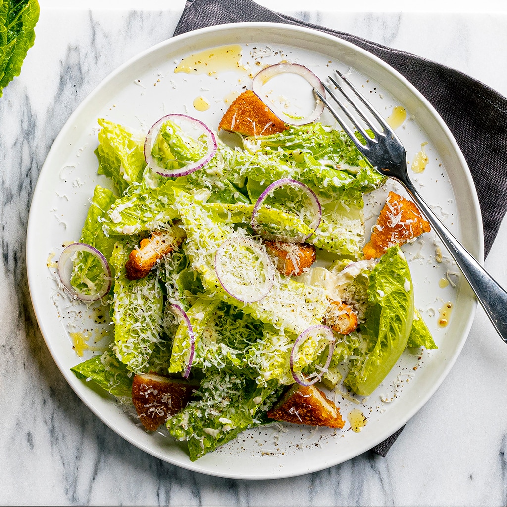 Klassisk Ceasarsallad med The Vegetarian Butcher Crispy Nochicken Klassisk Ceasarsallad med The Vegetarian Butcher Crispy Nochicken